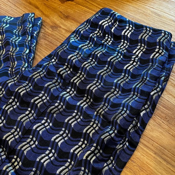 Diane Von Furstenberg Womens Navy Metallic Silver Trousers Academia Menswear NWT - Picture 10 of 10